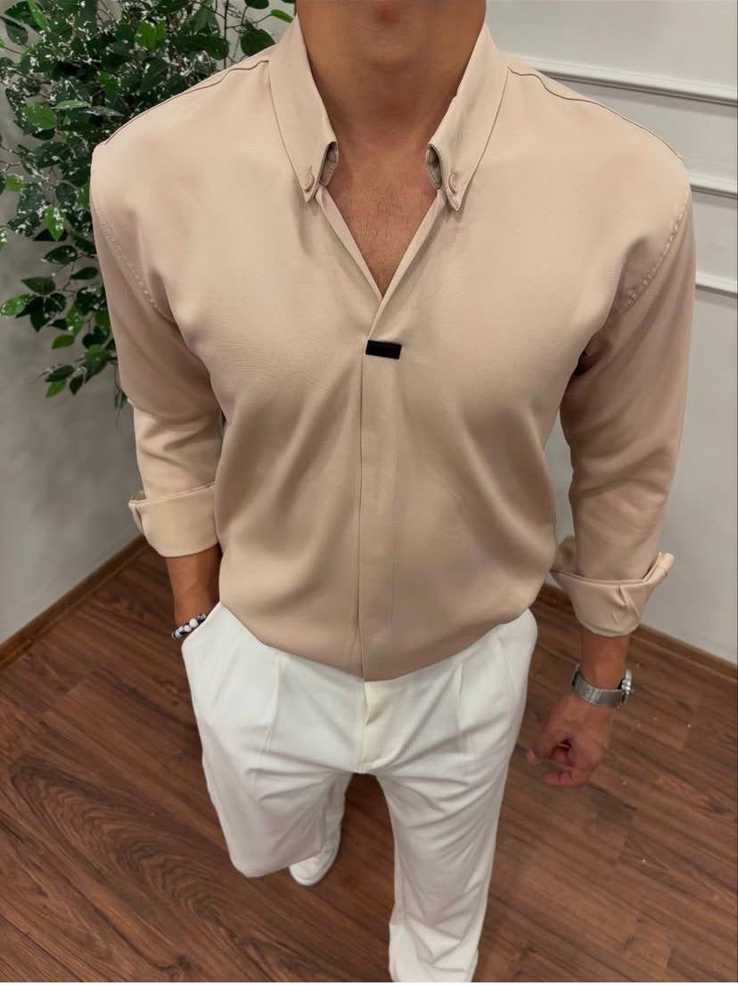 Overlap Langarmhemd – Slim Fit