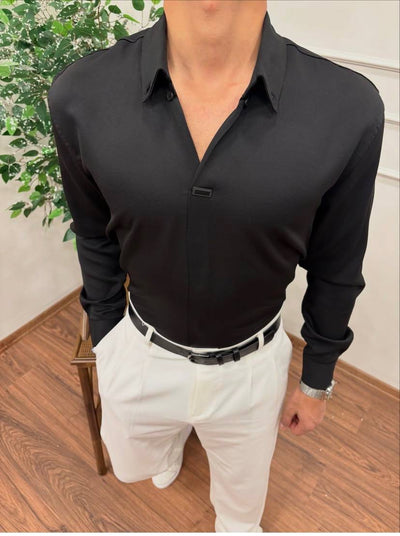 Overlap Langarmhemd – Slim Fit