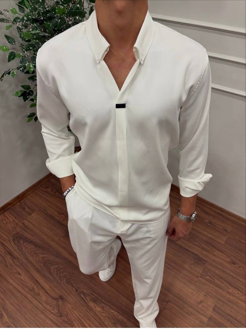 Overlap Langarmhemd – Slim Fit