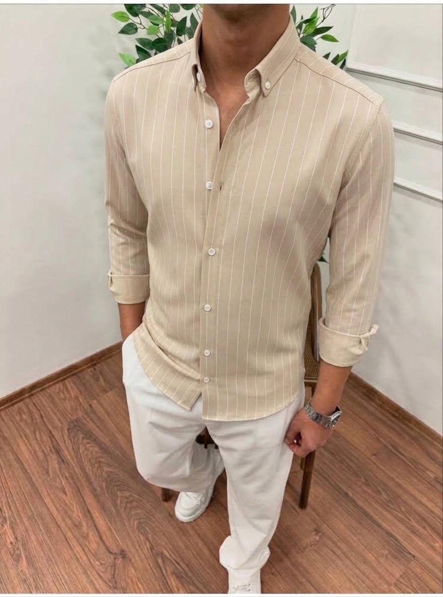 Elegantes Gestreiftes Hemd Slim Fit