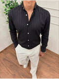 Elegantes Gestreiftes Hemd Slim Fit