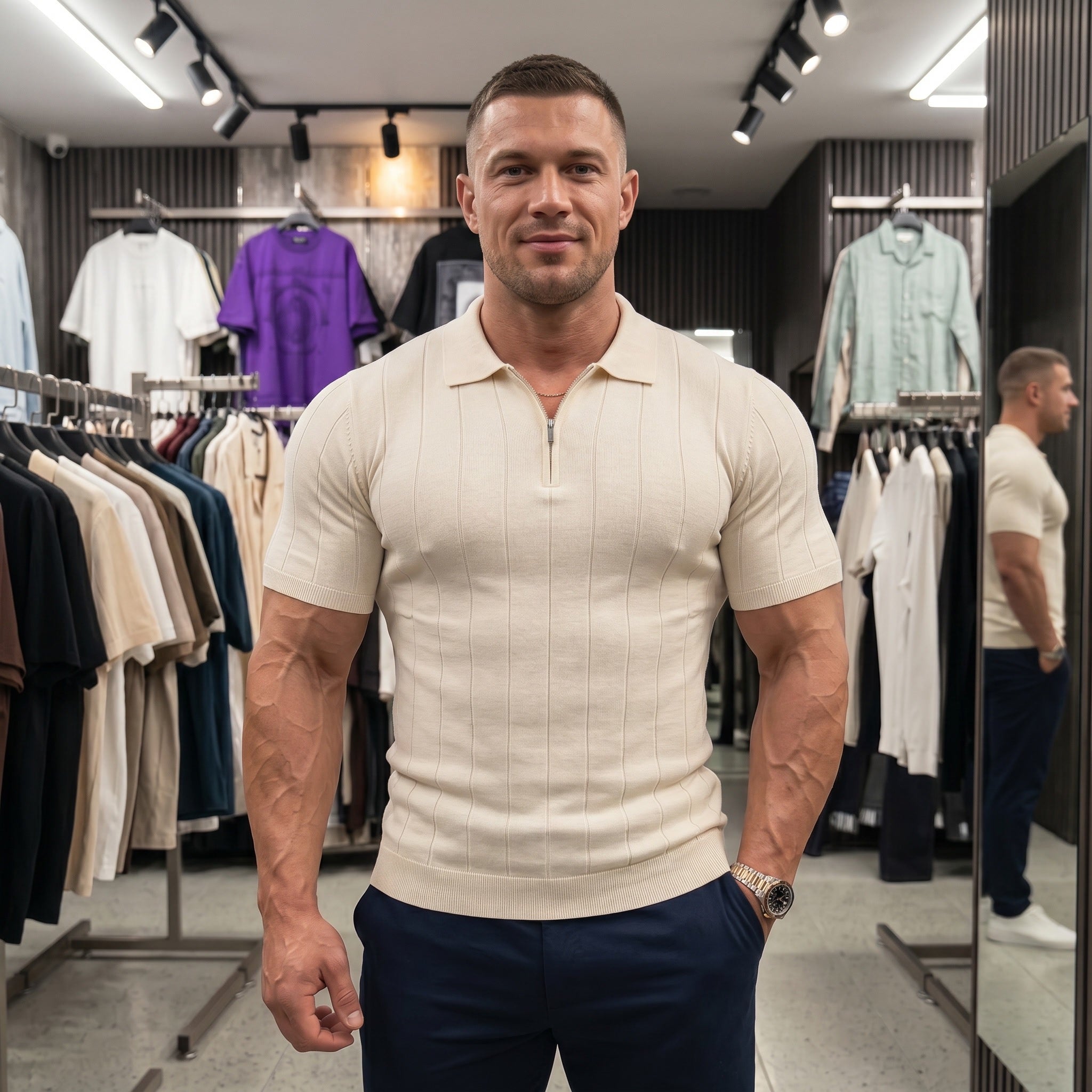 Polo-Shirt mit Reißverschluss