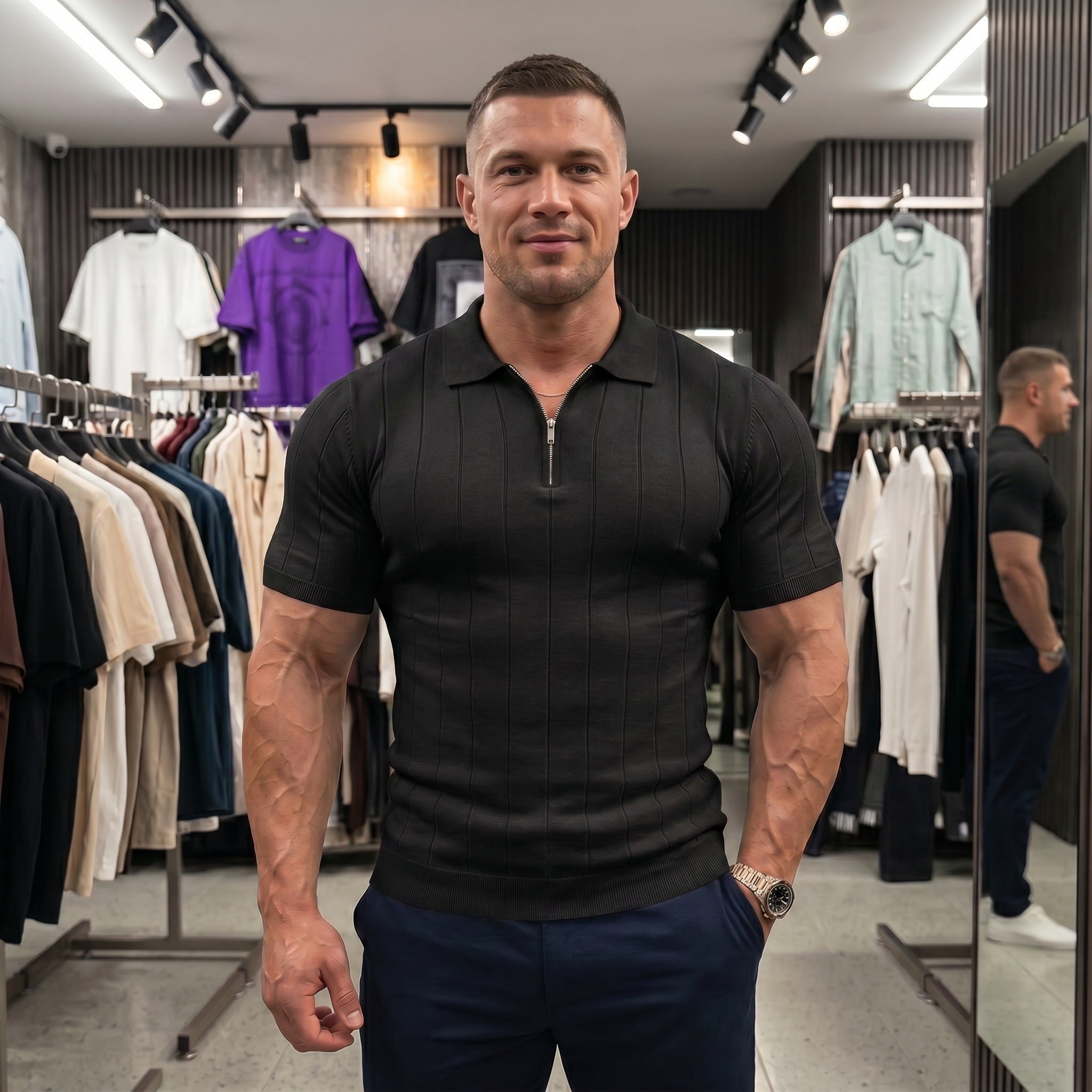 Polo-Shirt mit Reißverschluss