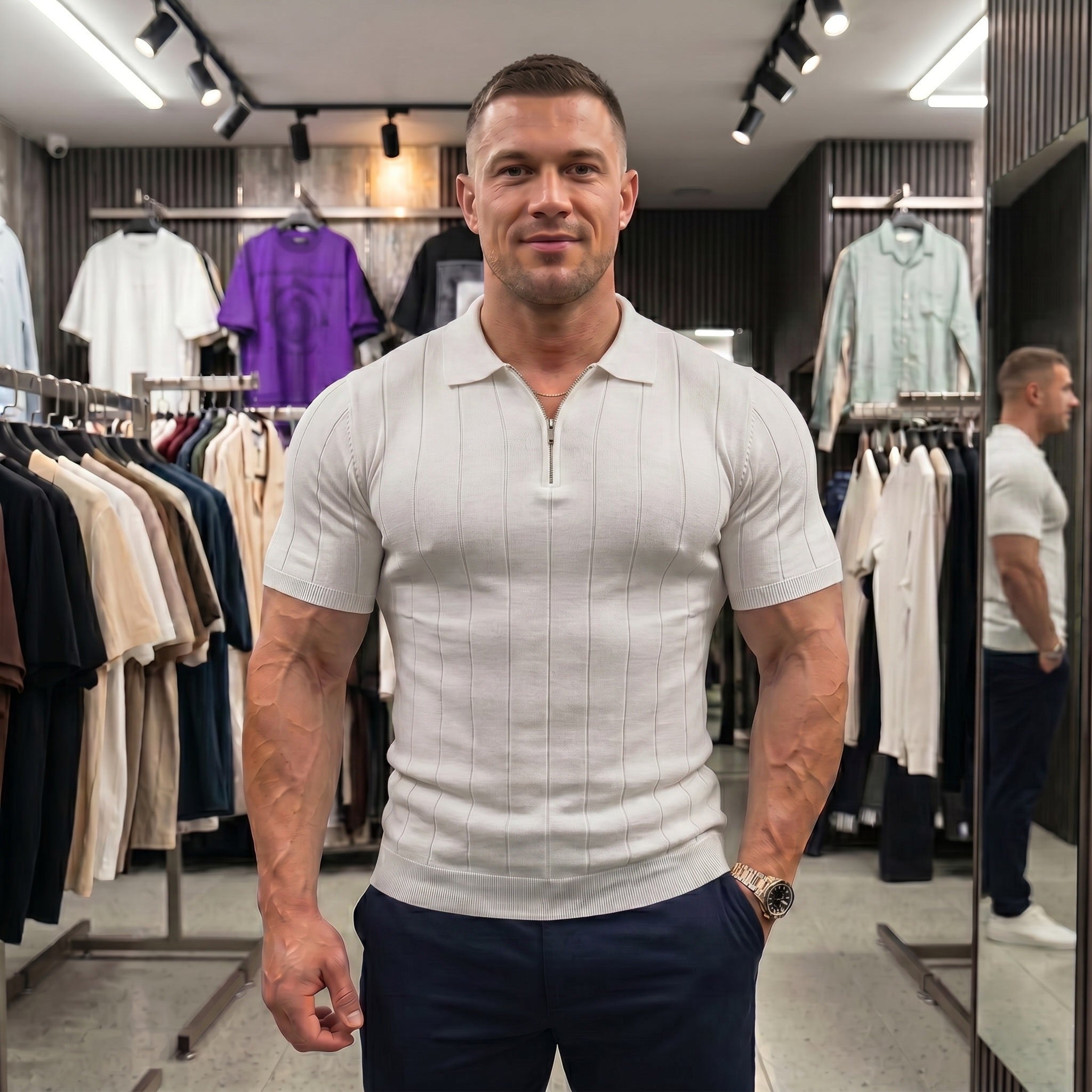 Polo-Shirt mit Reißverschluss