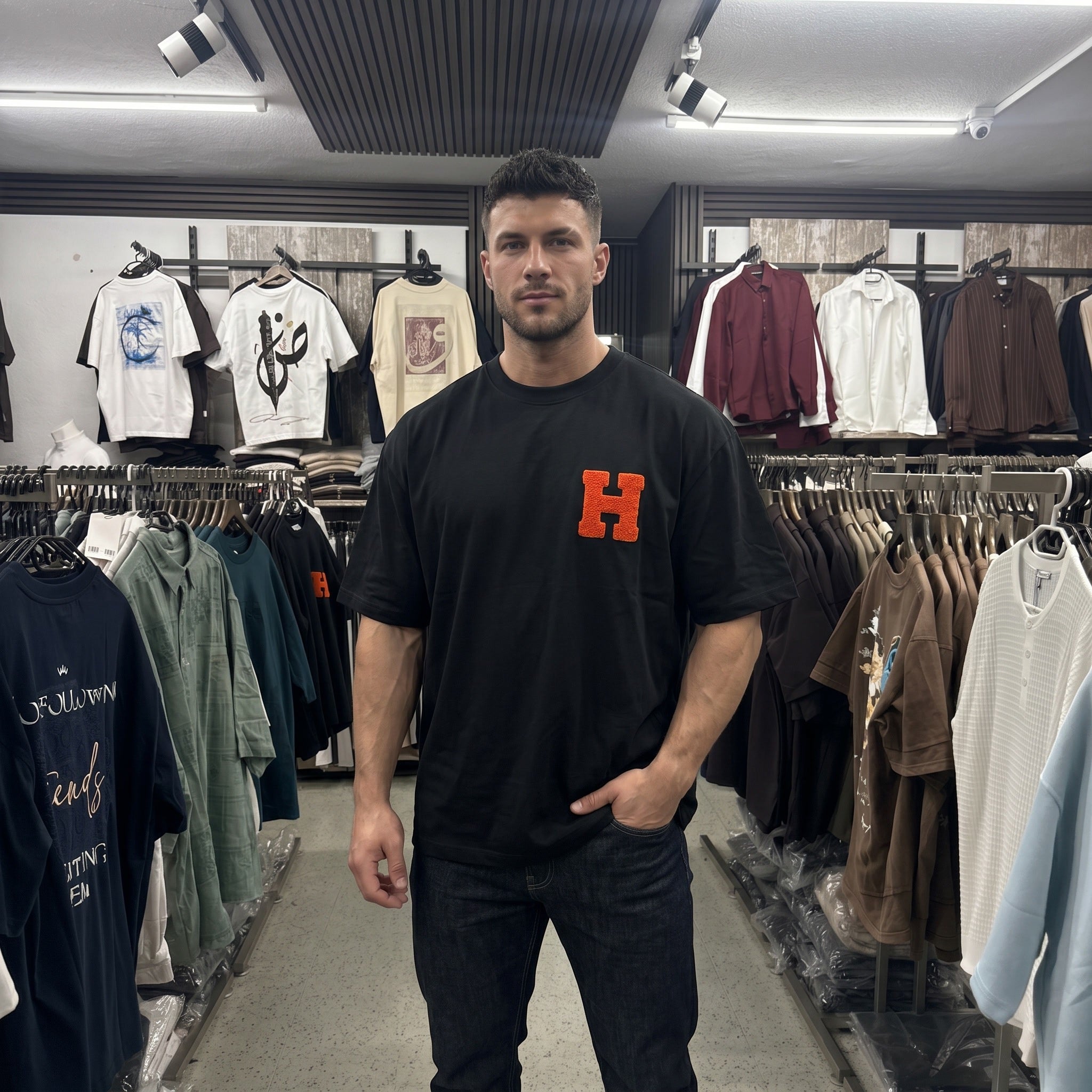 Oversize T-Shirt mit H-Logo
