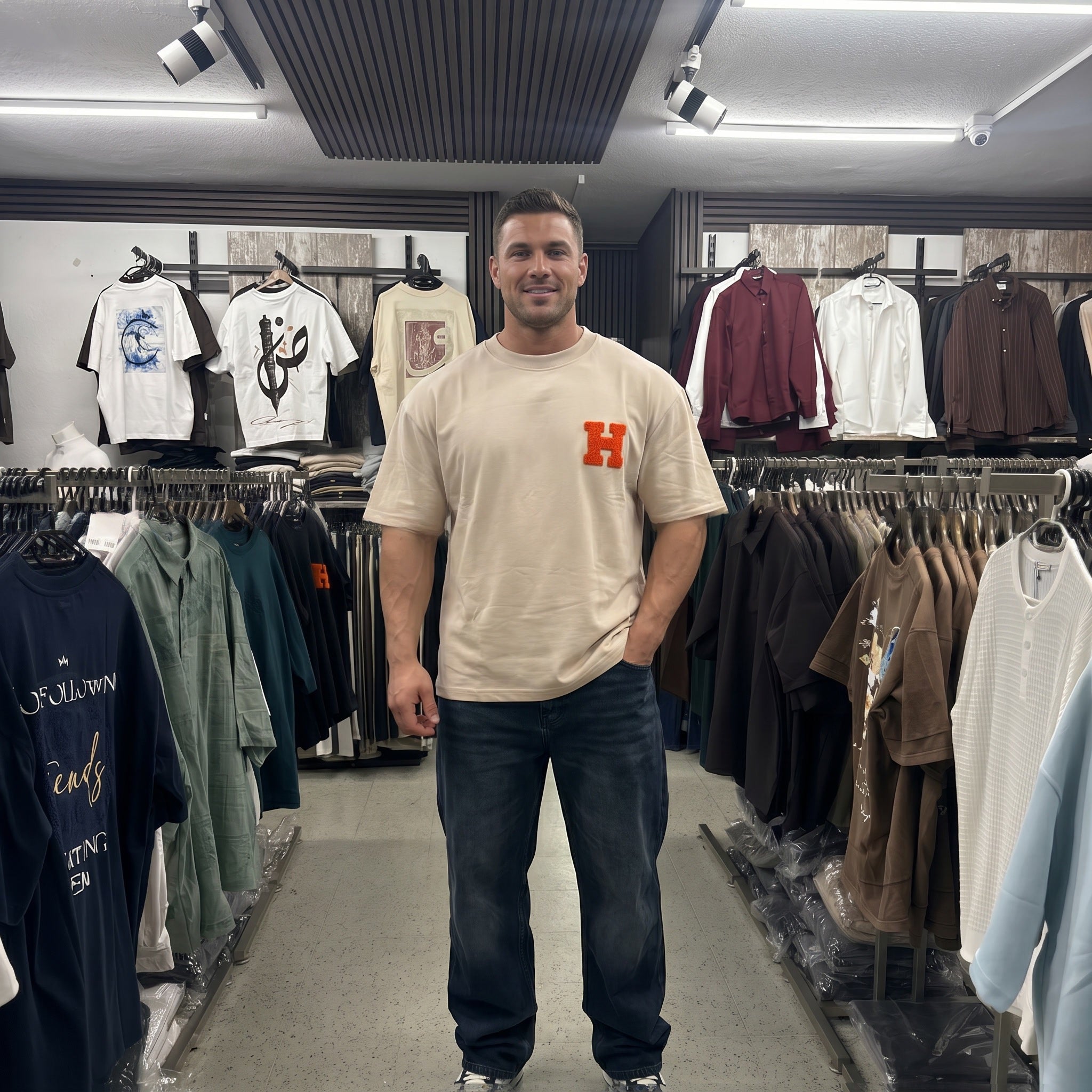 Oversize T-Shirt mit H-Logo