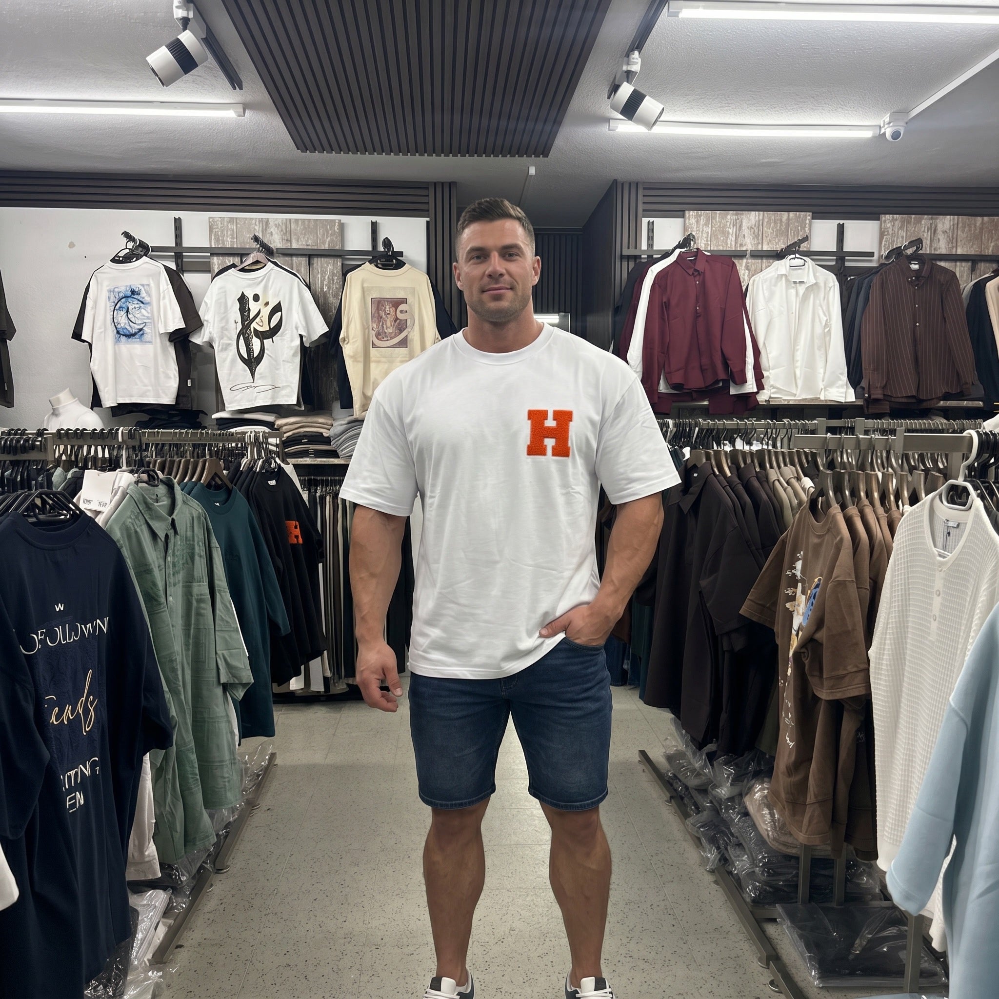Oversize T-Shirt mit H-Logo