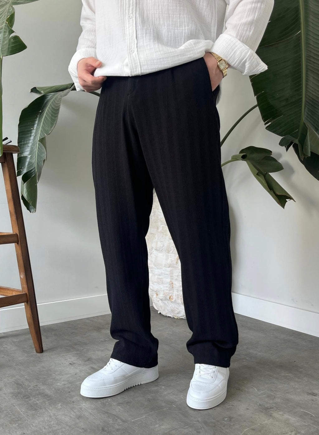 Baggy Leinenhose