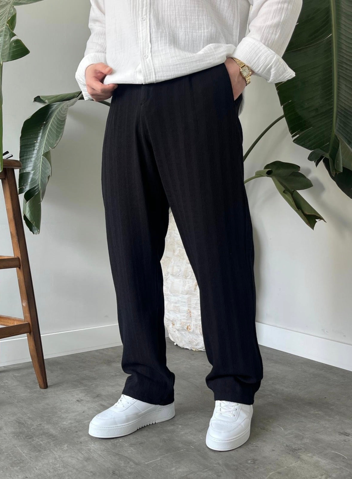 Baggy Leinenhose