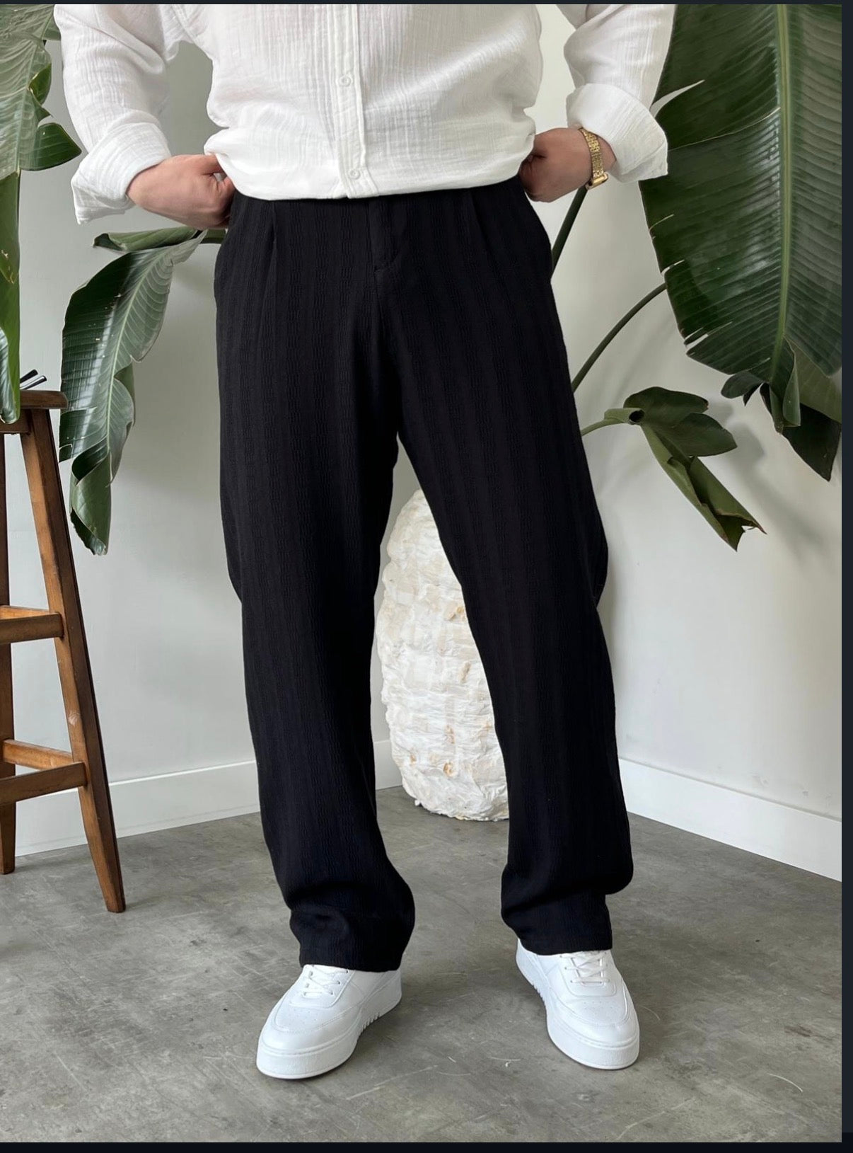 Baggy Leinenhose