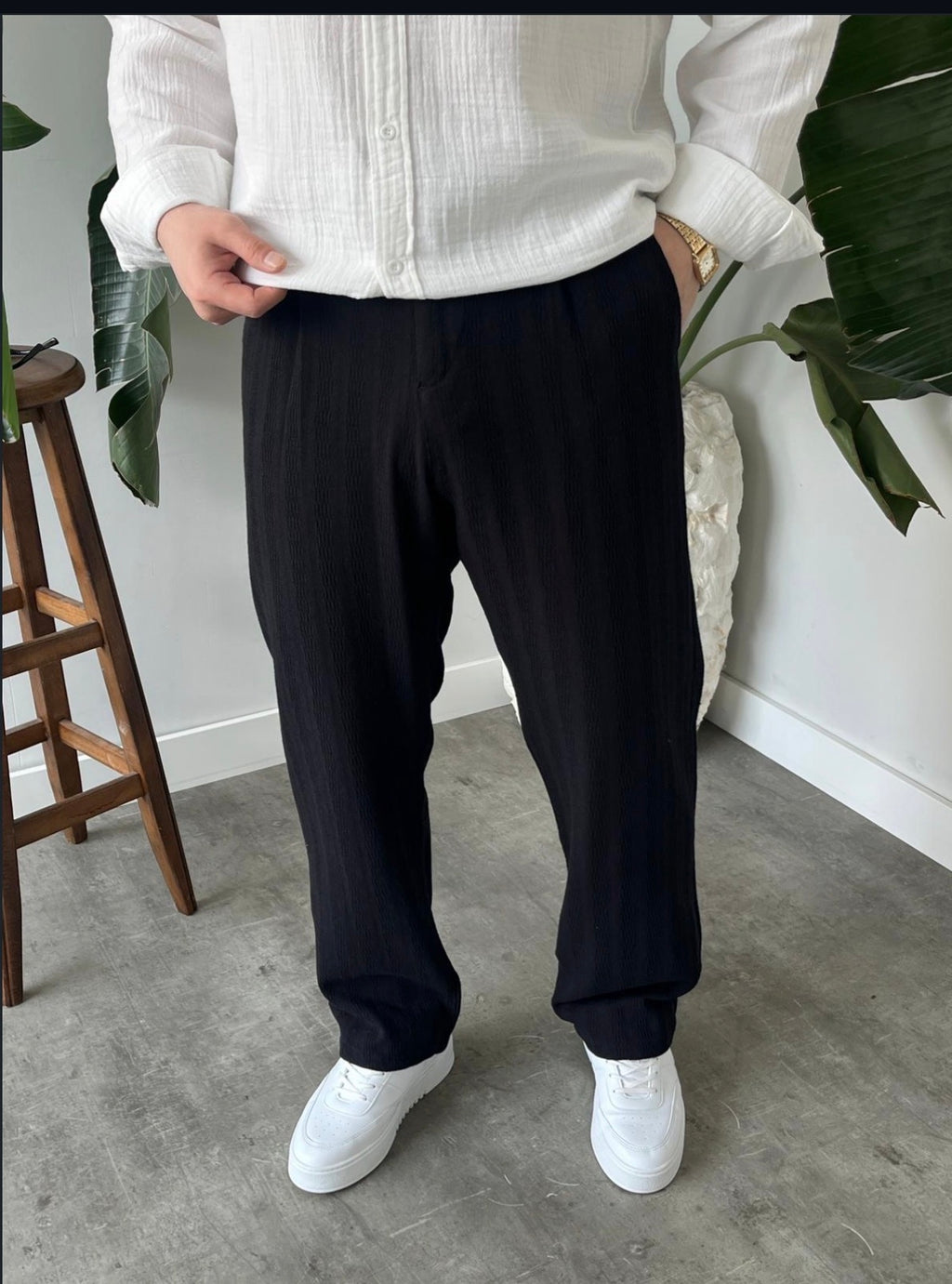 Baggy Leinenhose