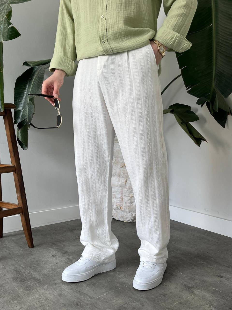 Baggy Leinenhose