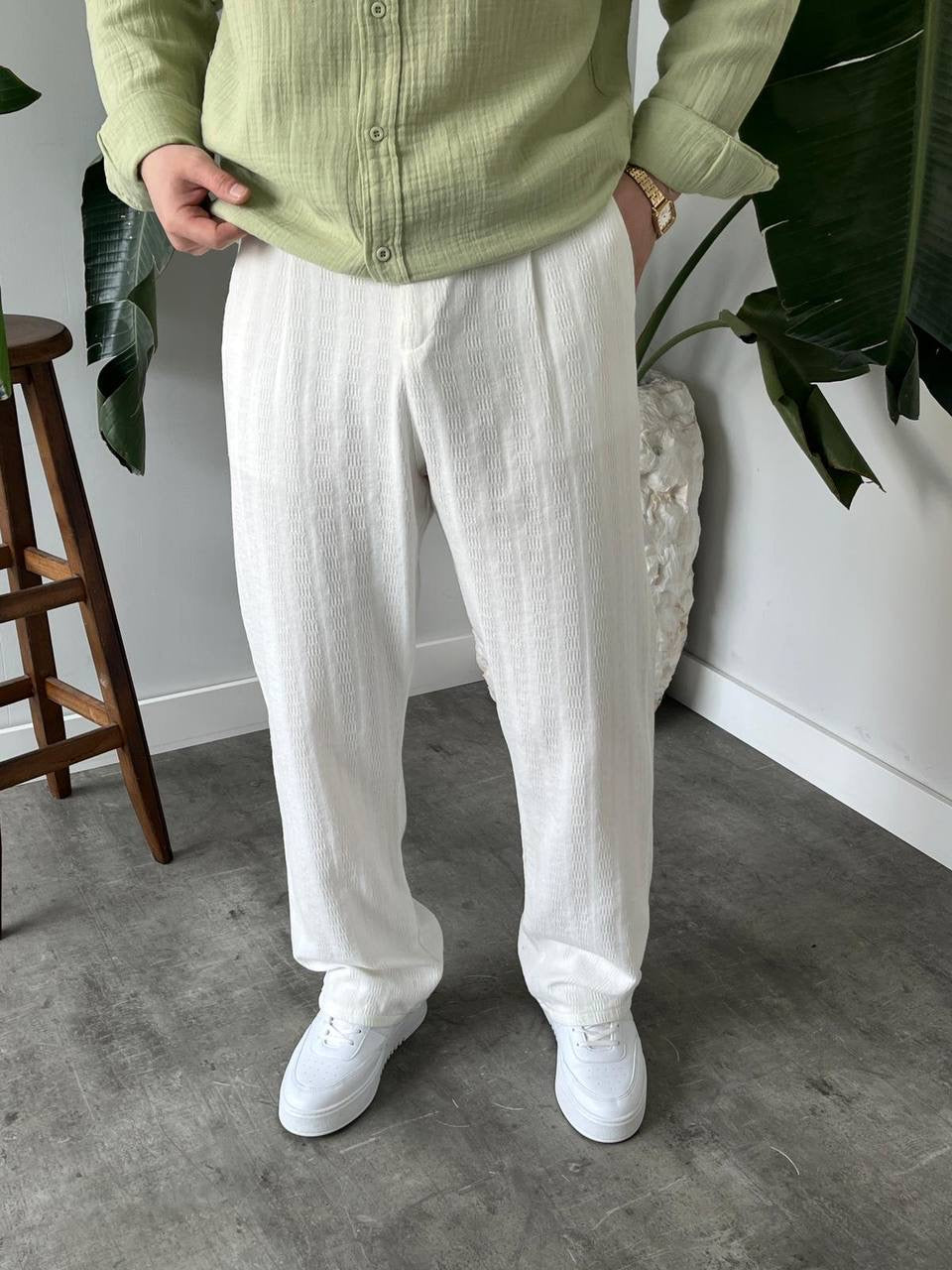 Baggy Leinenhose