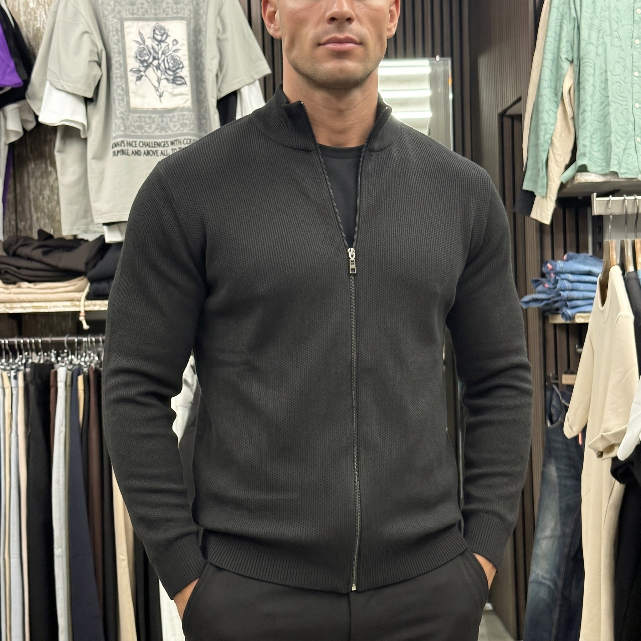 Übergangsjacke mit Wabenmuster