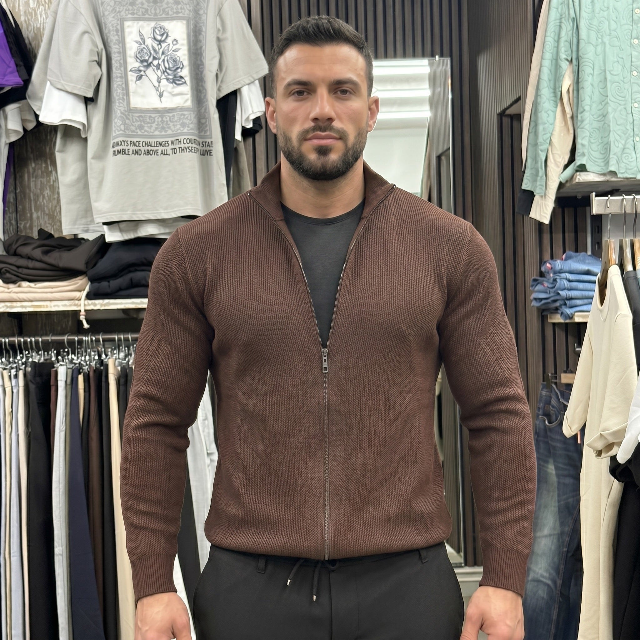 Übergangsjacke mit Wabenmuster