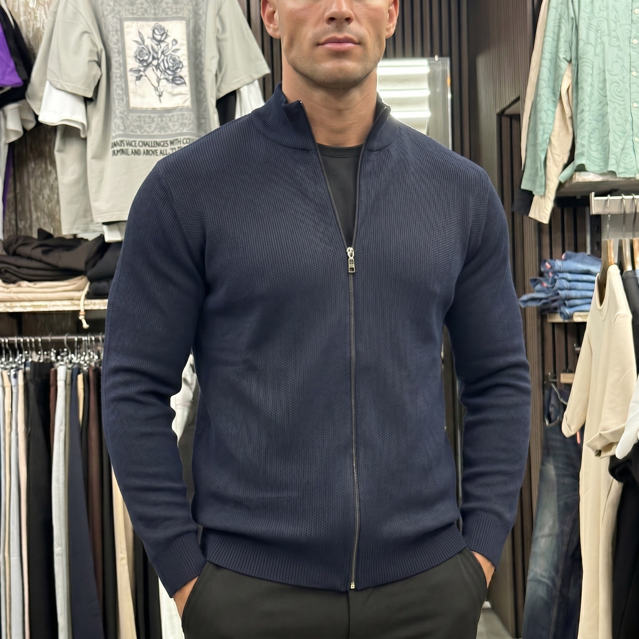 Übergangsjacke mit Wabenmuster