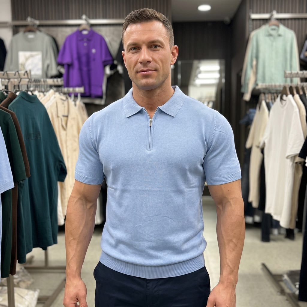 Poloshirt mit Reißverschluss