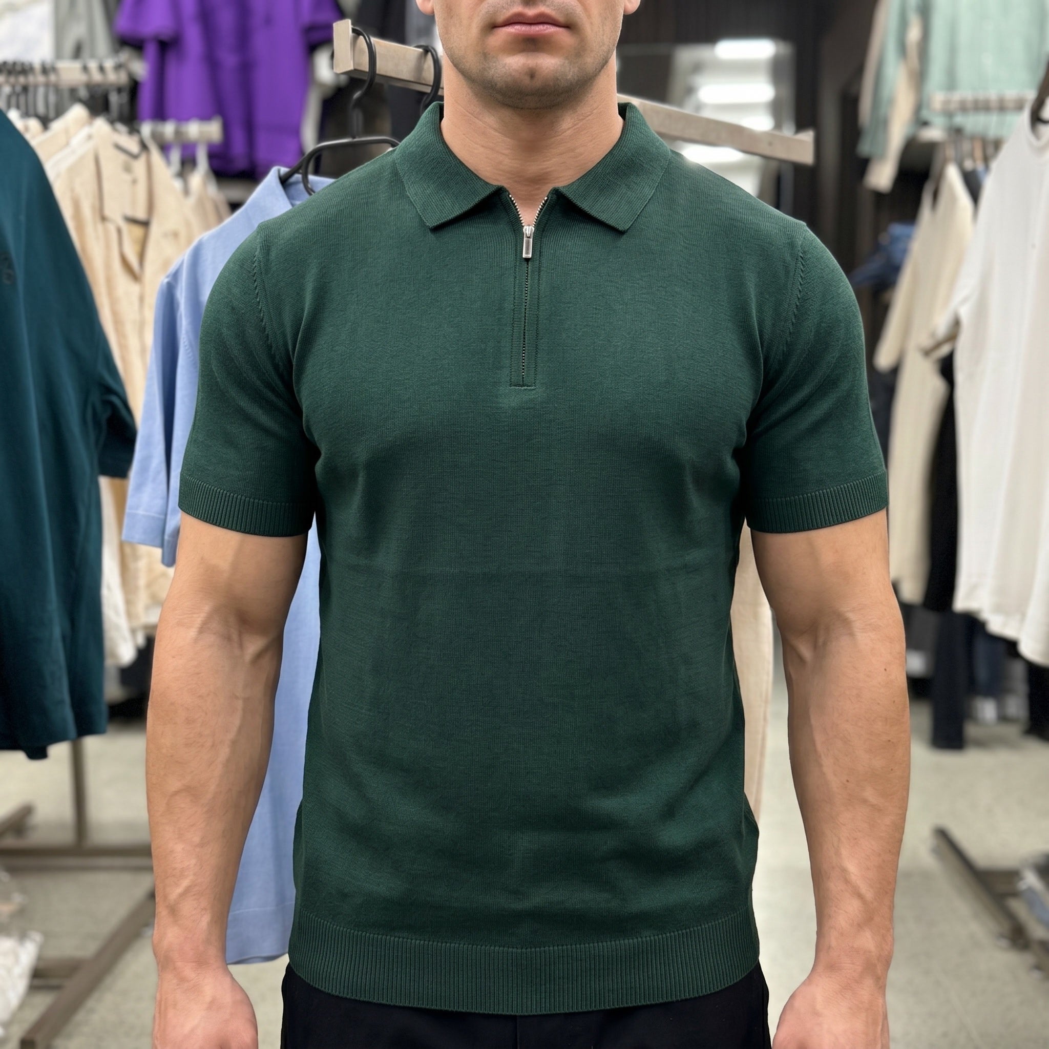 Poloshirt mit Reißverschluss