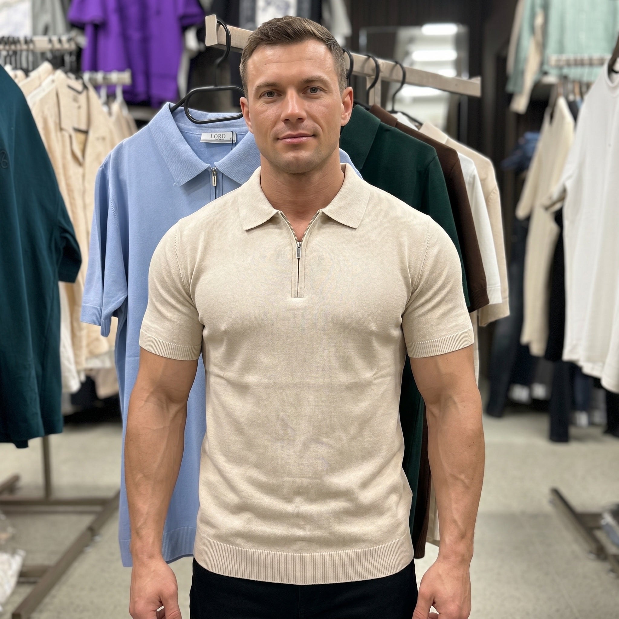 Poloshirt mit Reißverschluss