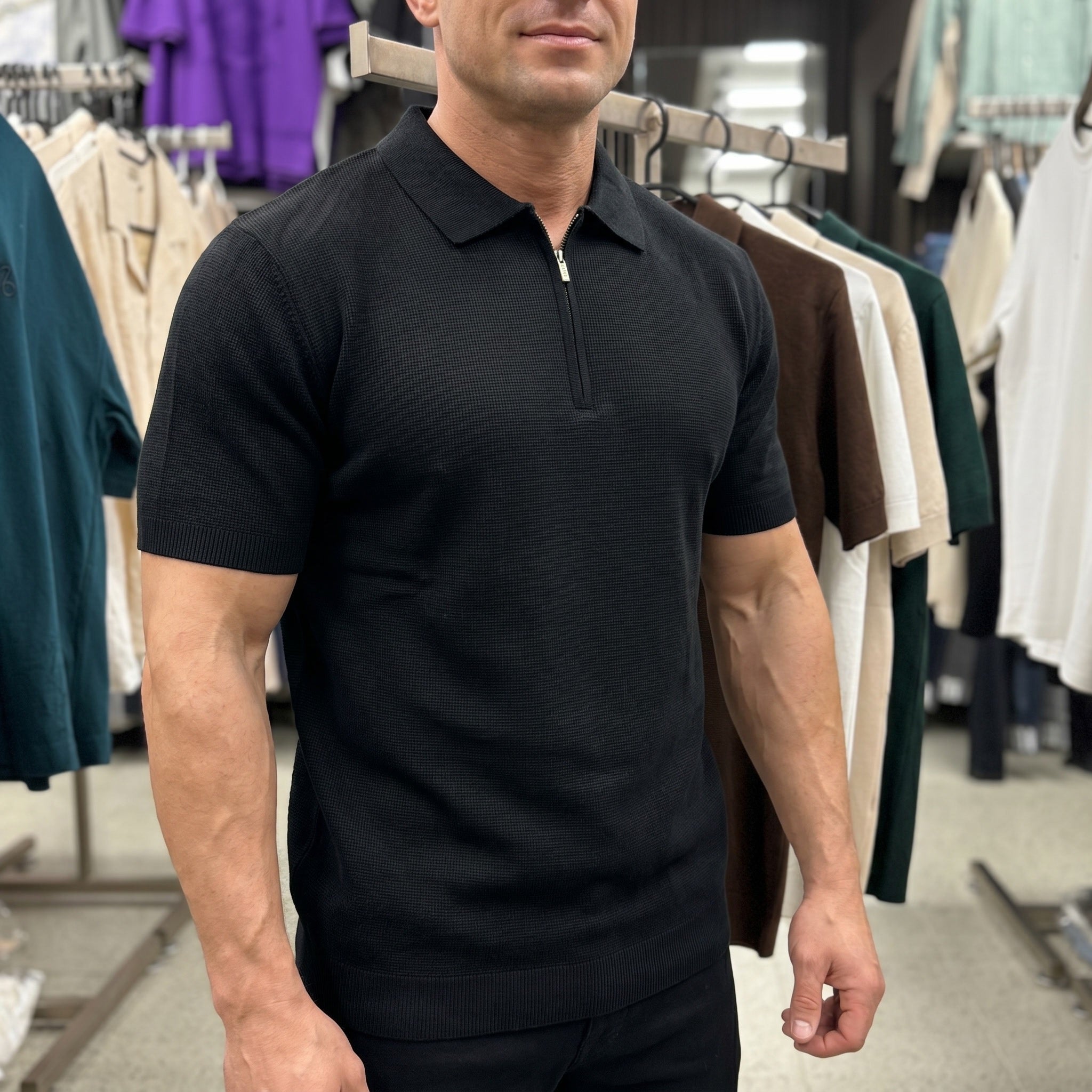 Poloshirt mit Reißverschluss