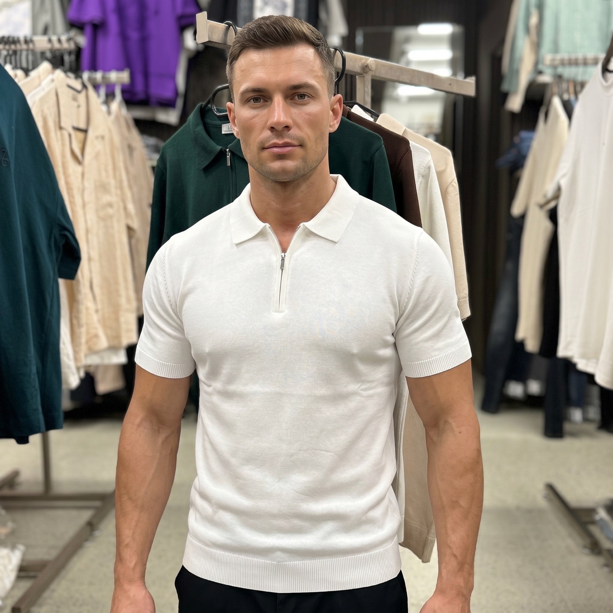 Poloshirt mit Reißverschluss