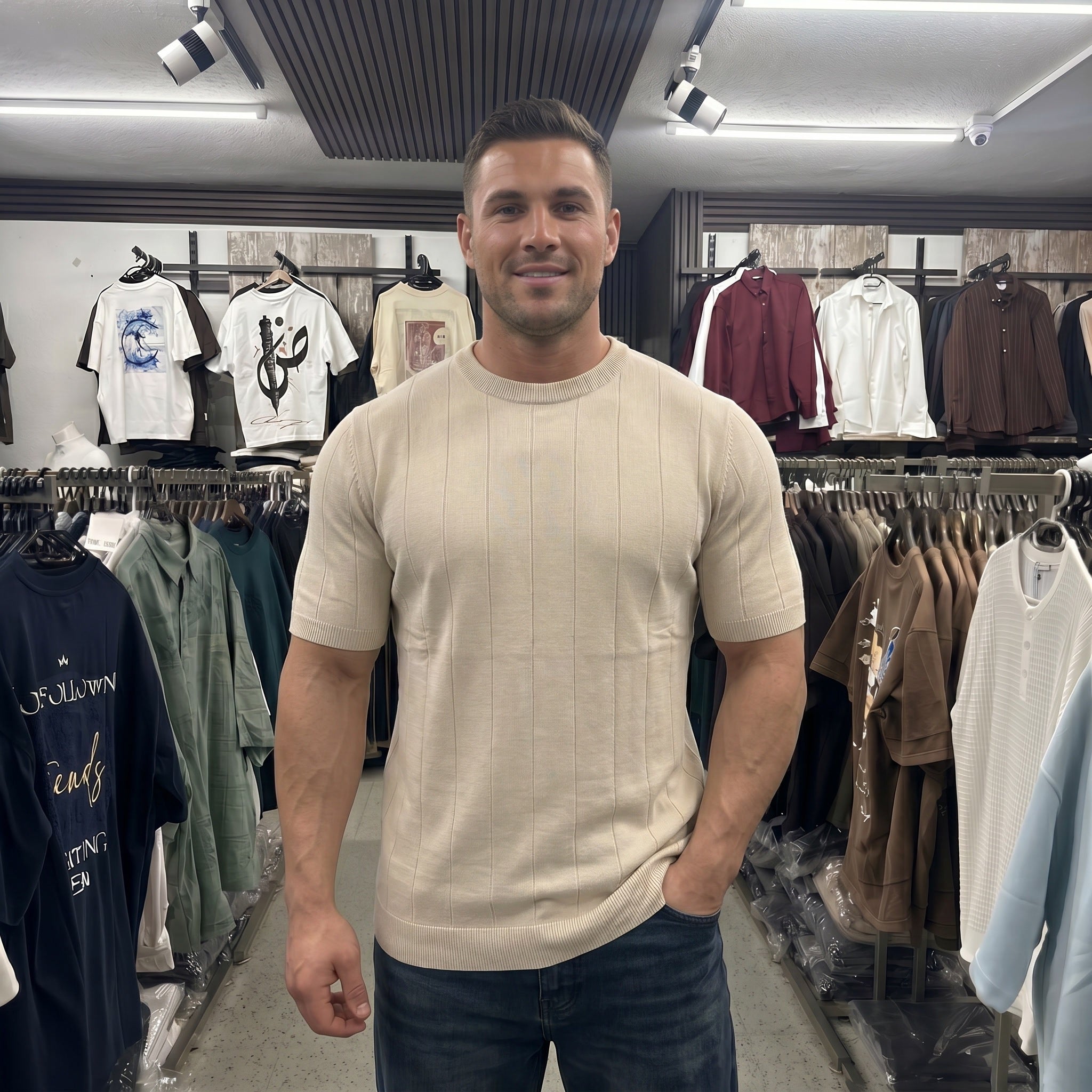 Fein geripptes Shirt