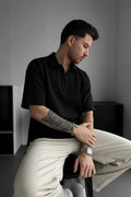 Oversize Polo Shirt mit Reissverschluss