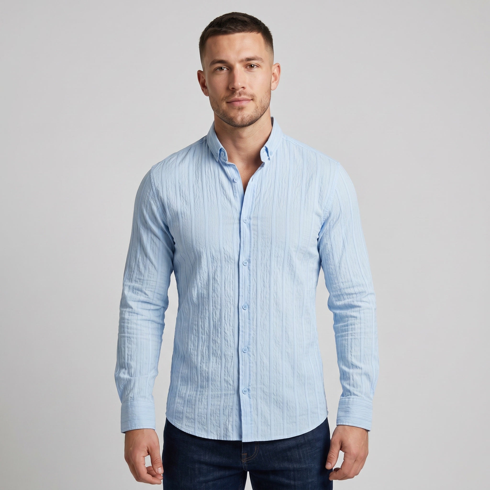 Slim Fit Hemd - Fein Gerippt