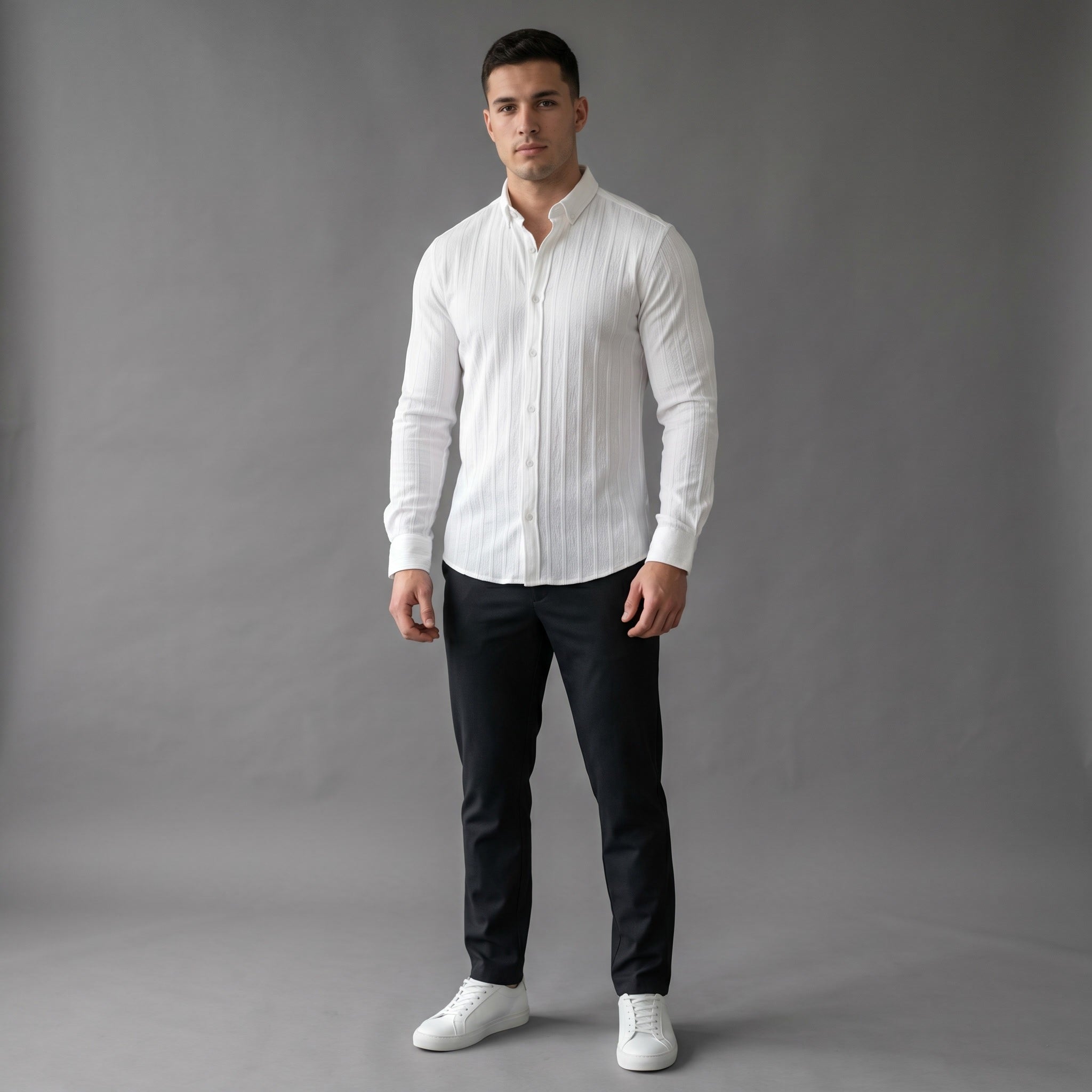 Slim Fit Hemd - Fein Gerippt