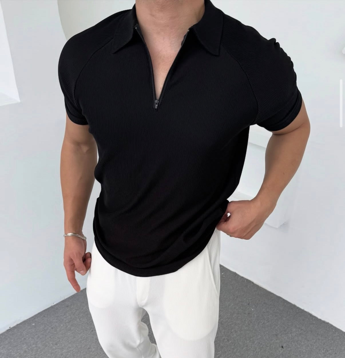 Poloshirt mit Reißverschluss