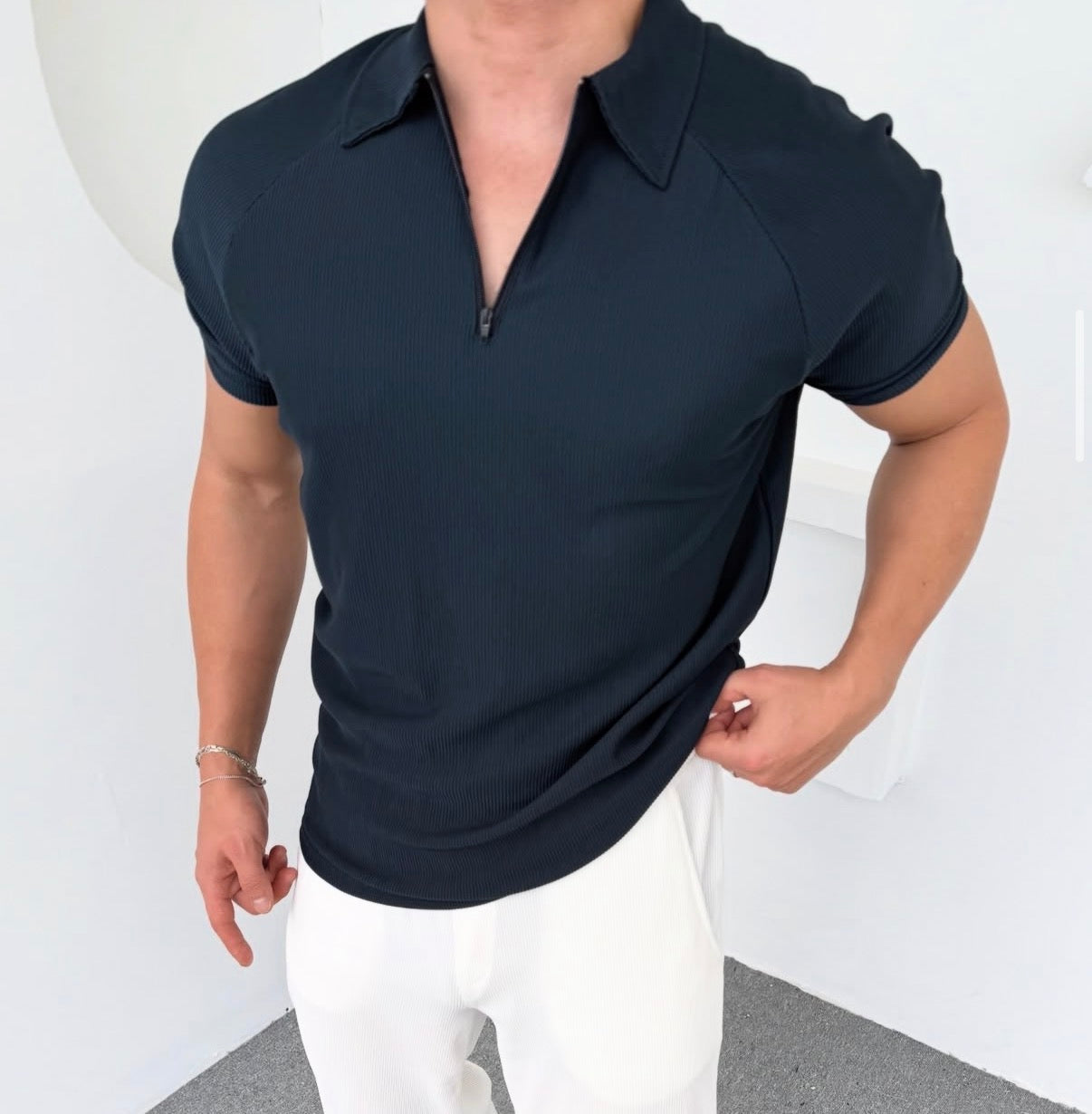 Poloshirt mit Reißverschluss