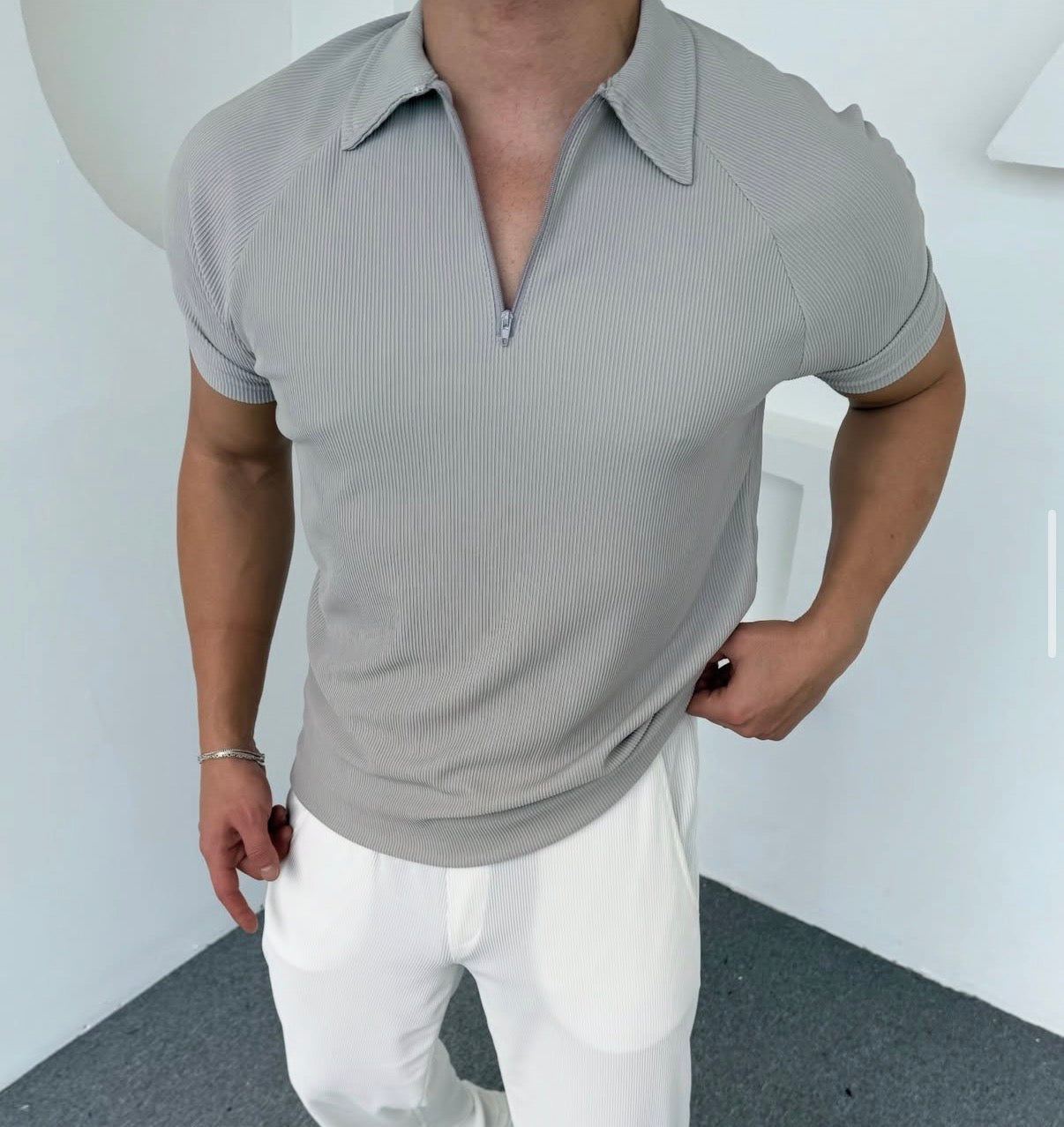 Poloshirt mit Reißverschluss