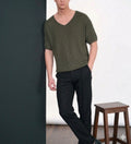 Oversize T-Shirt mit V-Ausschnitt