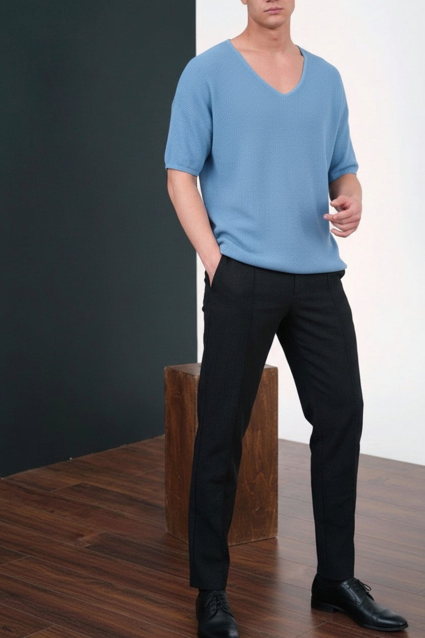 Oversize T-Shirt mit V-Ausschnitt