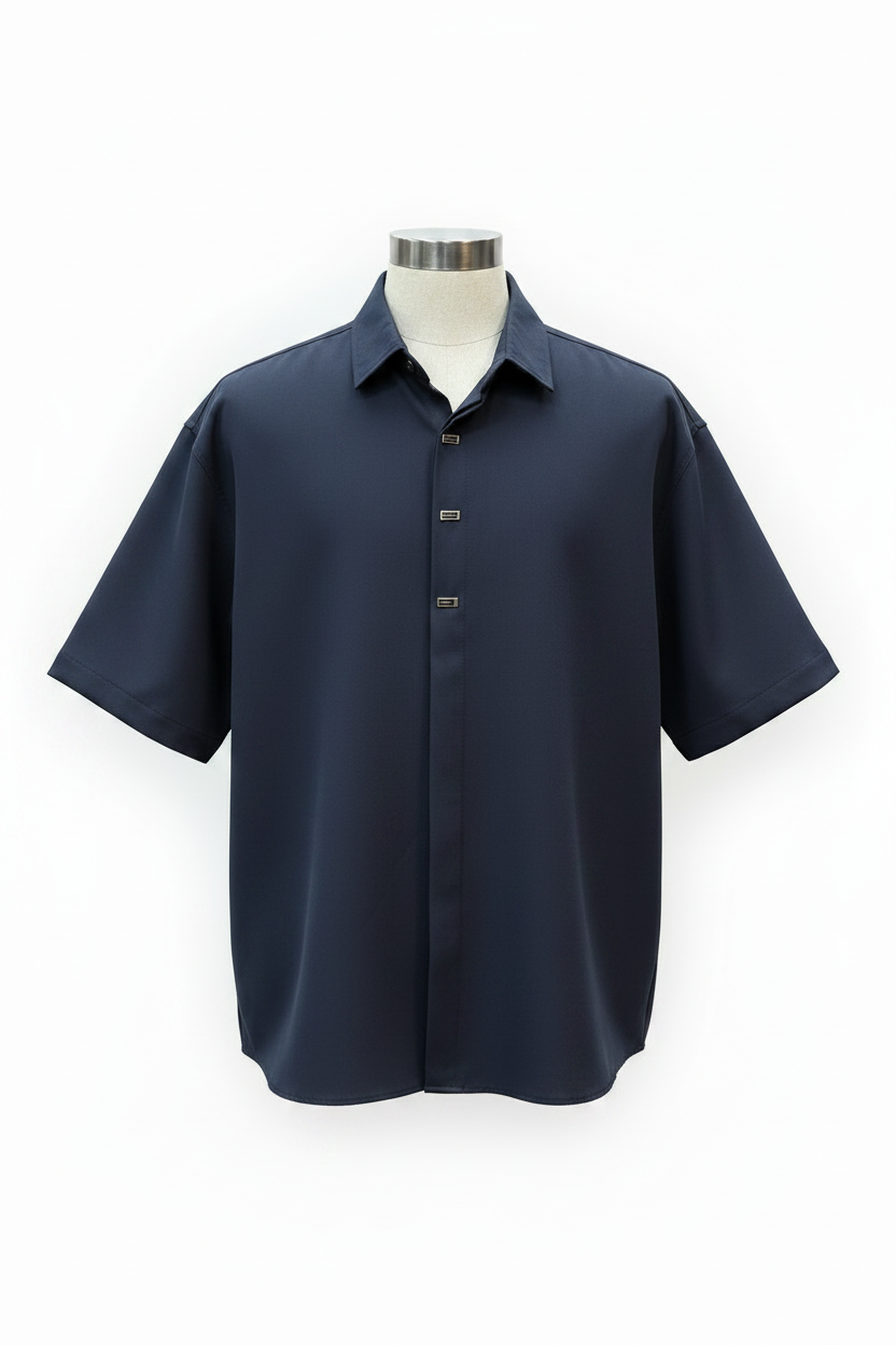 Navy Hemd – Beige Passform