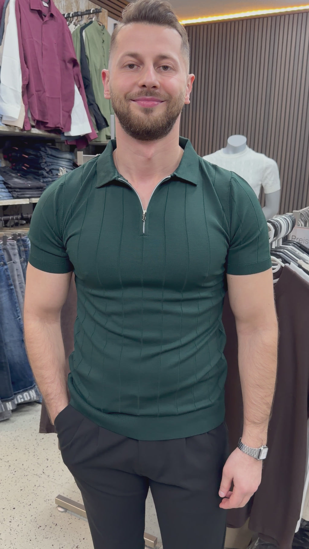 Polo-Shirt mit Reißverschluss