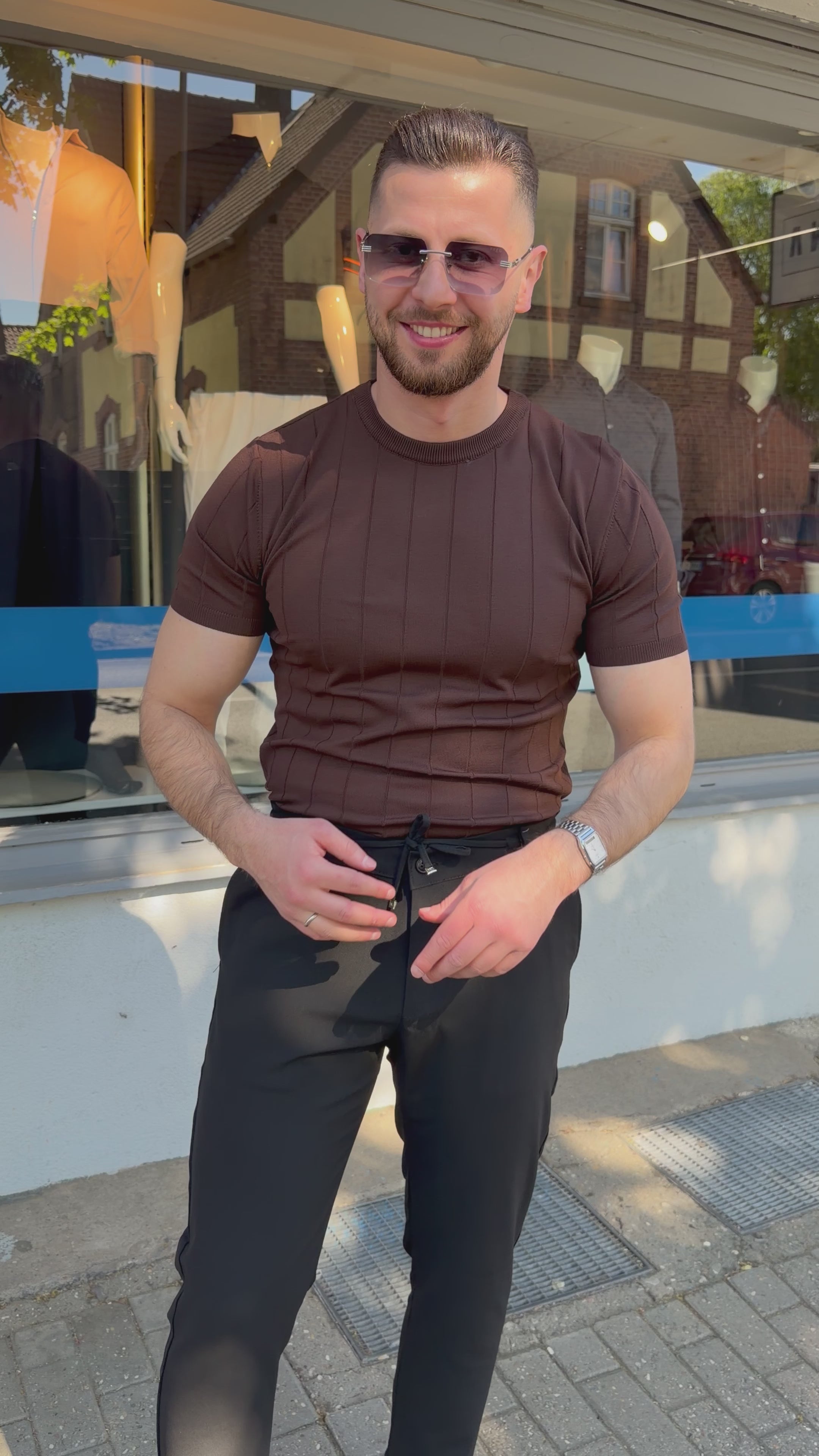 Jogger Stoffhose Slim Fit